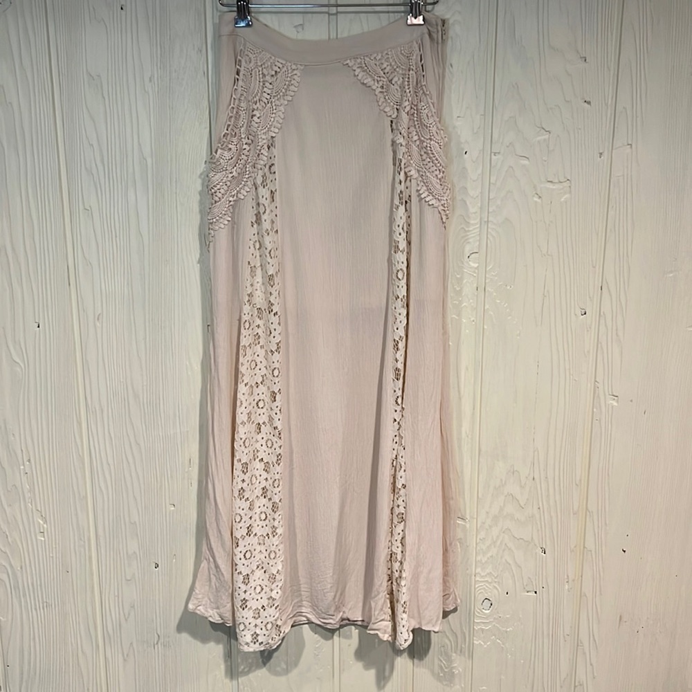 Altar’d State Cream Lace Maxi Skirt, Size S